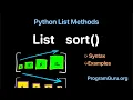 Python List sort Method - Syntax Example