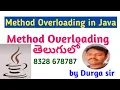 Method overloading in Java telugu Maha Computers