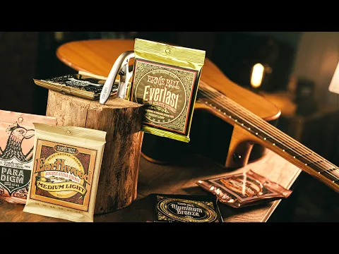 Cordes Guitare Acoustique Bronze Phosphoreux - Jeu De 6 Cordes Enduites, Son Brillant Et Durable