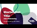 AGLC Shorten That title