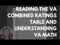 Reading the VA Combined Ratings Table