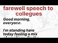 Farewell speech to colleagues Office Farewell speech