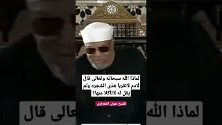 لماذا الله سبحانه وتعالى قال لادم لاتقربا هذى الشجره ولم يقل له لاتأكلا منها للشيخ متولى الشعراوى  لماذا الله سبحانه وتعالى قال لادم لاتقربا هذى الشجره ولم يقل له لاتأكلا منها للشيخ متولى الشعراوى