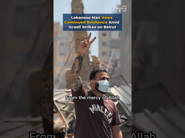 ⁣Lebanese Man Vows Continued Resilience Amid Israeli Strikes on Beirut