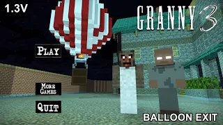 GRANNY 3 HOT AIR BALLOON EXIT MINECRAFT GAMEPLAY
