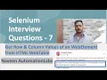 Get Row and Column values from an HTML WebTable - Selenium Interview Q A
