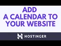How To Add A Calendar To Your Website In Hostinger Website Builder Embed Events Easily