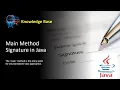 Java main Method Explained Signature Syntax Variations