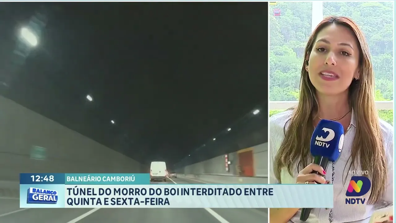 Obras no túnel do Morro do Boi alteram trânsito em Balneário Camboriú