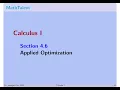 MathTalent Calculus I Sec 4 6 Applied Optimization