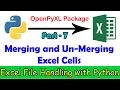 7 Merging and Un-Merging Cells in Excel Using Python OpenPyXL Tutorial in Tamil