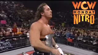 Bret Hart Defends Himself Against Goldberg S Spear By Using A STEEL PLATE Monday Nitro 1999 