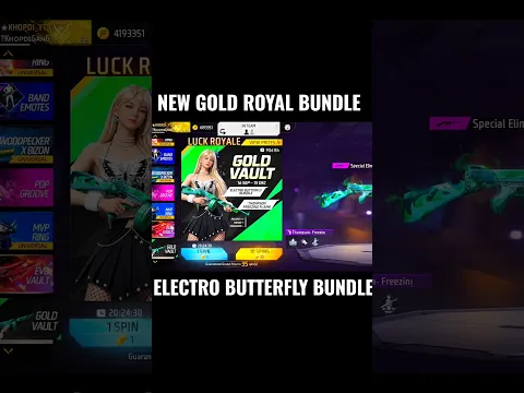 FREE FIRE NEW GOLD ROYAL ELECTRO BUTTERFLY BUNDLE π€π₯