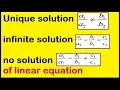 Unique solution infinite solution no solution of linear equation through ratios class 10th ncert