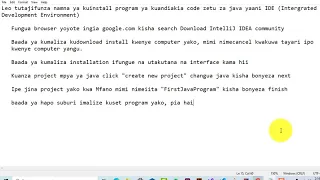 Introduction to Java Programming Swahili part 3