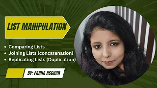 Comparing Lists Concatenation Replication of Lists List Manipulation class 11 12 Computer