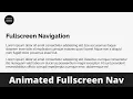 How to Create Animated Fullscreen Navigation using HTML CSS JavaScript