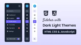 Create A Sidebar Menu with Themes in HTML CSS JavaScript Step-by-Step Tutorial
