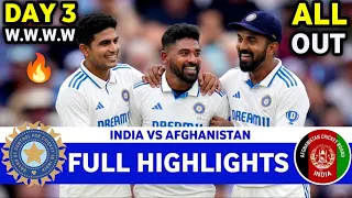 India vs Afghanistan 1st Test Match Day 3 Full Highlights 2026 | IND VS AFG 2026