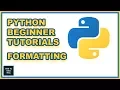 Python Beginners Tutorial - Code Formatting