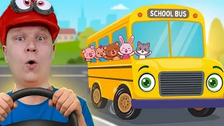 Колеса у Автобуса крутятся - Детская Песенка. The Wheels on The Bus