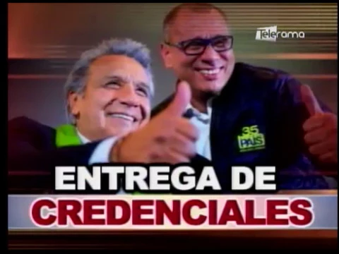 CNE entregó credenciales a binomio Moreno Glas