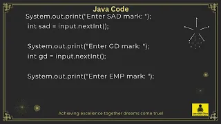Create the Students Marks Sheet using java function