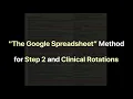 The Google Spreadsheet Method For Step 2 CK Clinical Rotations Beyond