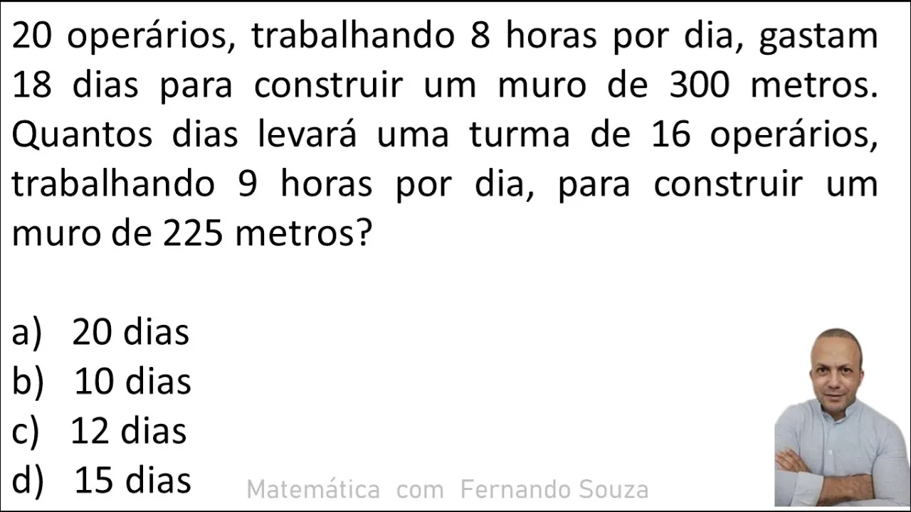 Questão de regra de três composta - explicando a regra diretamente e inversamente proporcional.