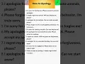 How to apology or say sorry