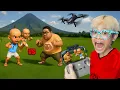 DRONE MEREKAM NAMPAK PERTARUNGAN SENGIT UPIN - IPIN VS DONTOL MEMPEREBUTKAN AYAM GORENG BOCIL!!!