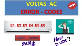 How to Solve Voltas Split Ac Error Codes E1 E2 E3 E4 E5 E6 Solve in simple Steps