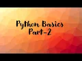 Python Basics Part 2 Let s Learn Python Coding GET CODED with LAKSHAY