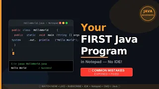 First Java Program in Notepad Fix Common Beginner Mistakes Core Java for Beginners 2026