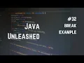 Java Break Example