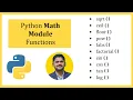 Python Math Module Functions - Examples sqrt ceil floor pow fabs sin cos cos tan log