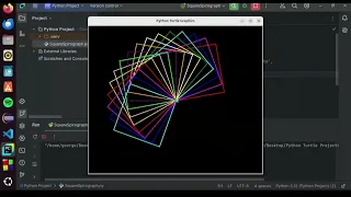 Square Spirograph Design Using Python Turtle Graphics Library Python Turtle Project