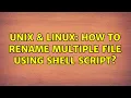 Unix Linux How to rename multiple file using shell script