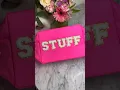DIY How to Iron on Chenille Patches to your Hot Pink Large Makeup Bag Organizer from Amazon