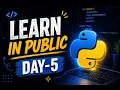 LIVE Road to Become a Python Backend Developer Day 5