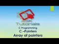 C Pointers Arrays with pointers C programming tutorials for beginner Part 35