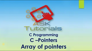 C Pointers Arrays with pointers C programming tutorials for beginner Part 35