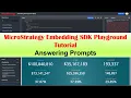 Embedding SDK Playground Tutorial - Answering Prompts