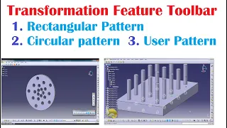 Rectangular Pattern I Circular pattern I User Pattern in CATIA V5 I Tutorial - 39