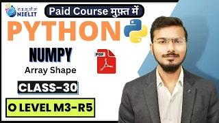 Python O Level Full Course in Hindi Python for Beginners in Hindi M3R5 Python NumPy