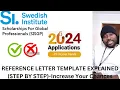 2025 Perfect way to fill SI scholarship Reference Letters A Step-by-Step Guide Study in Sweden