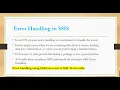 Error handling in SSIS How to handle errors in SSIS