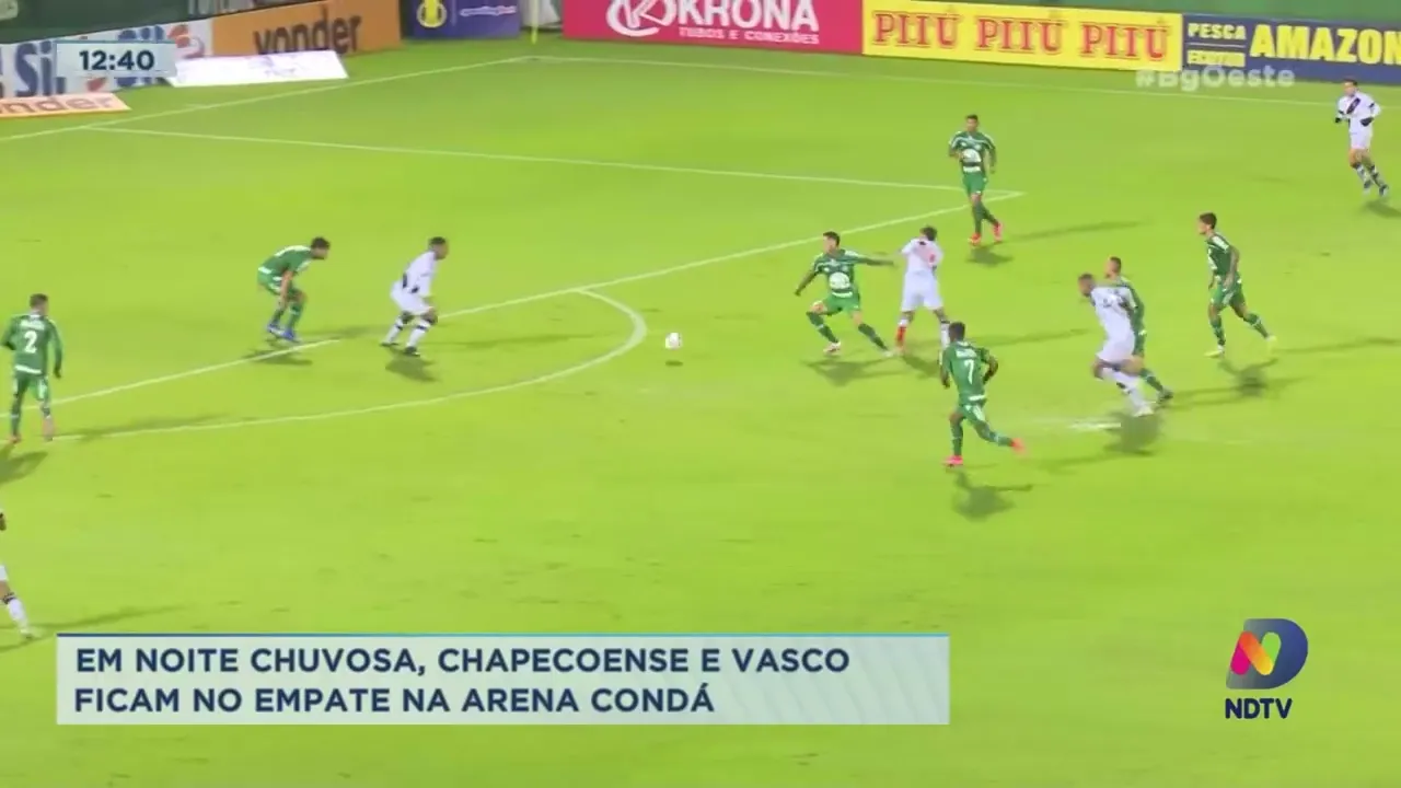 Em noite chuvosa, Chapecoense e Vasco ficam no empate na Arena Condá