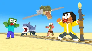 Italian Brainrot Bombardino Crocodilo And Tralalero Tralala Vs Herobrine Squad - Monster Animaation