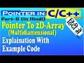 Pointer to 2-D array multidimensional Array in in hindi urdu part-8
